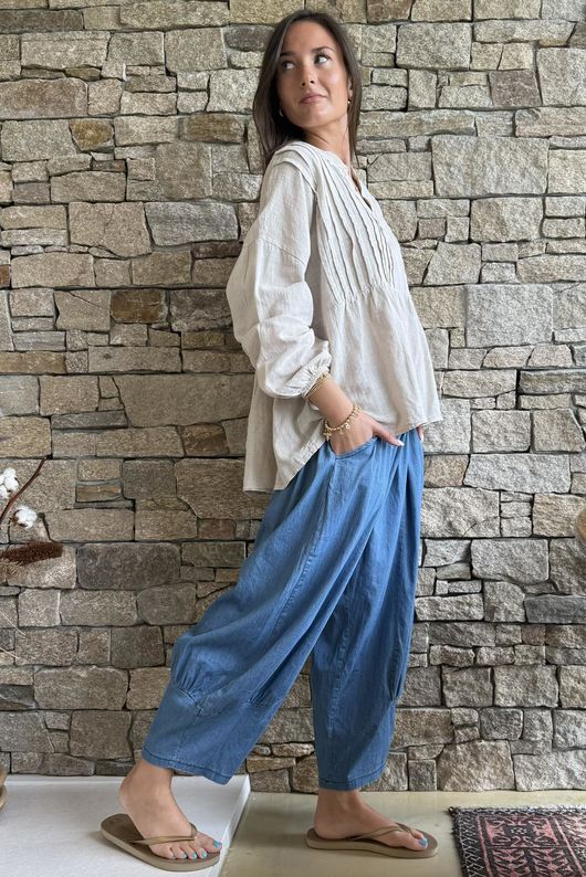 Frame Cotton Classic Pin Tuck Smock Stone