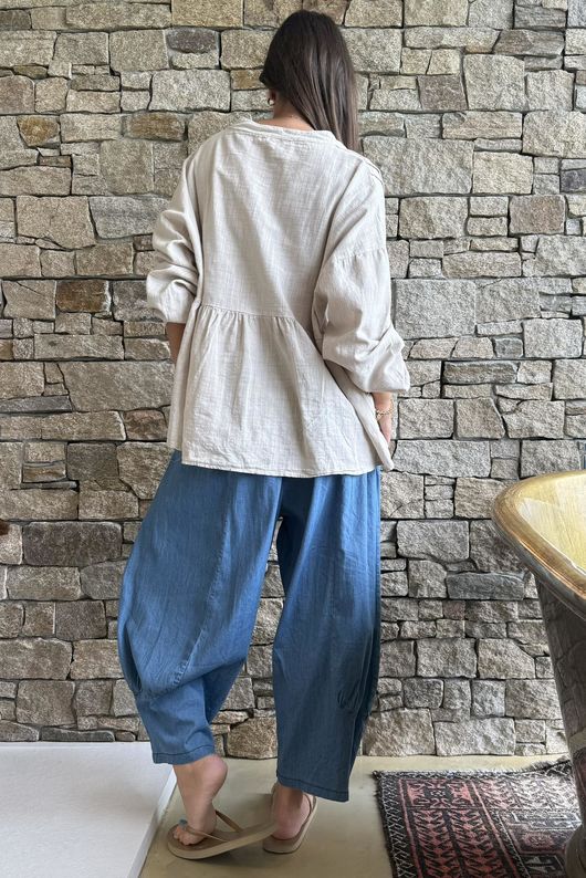 Frame Cotton Classic Pin Tuck Smock Stone