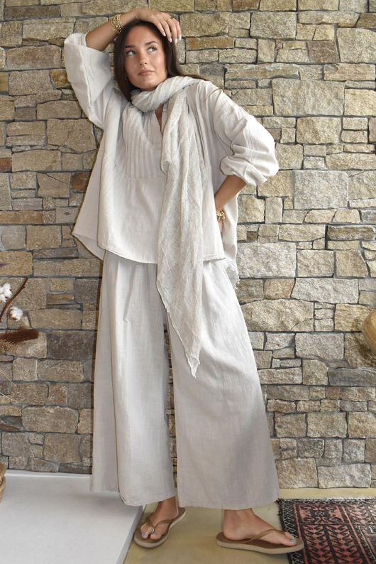 Frame Cotton Classic Pin Tuck Smock Stone