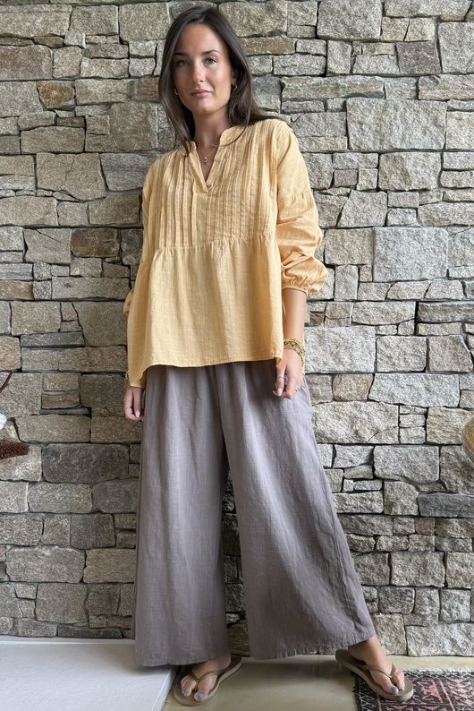 Frame Cotton Classic Pin Tuck Smock Tuscan Sun