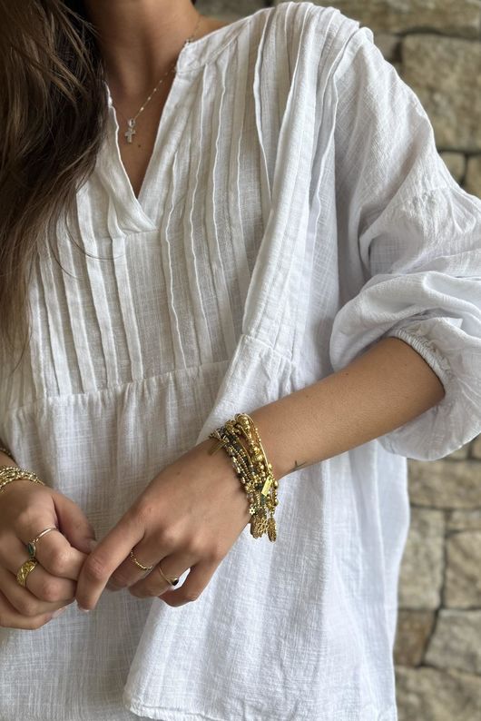 Frame Cotton Classic Pin Tuck Smock White