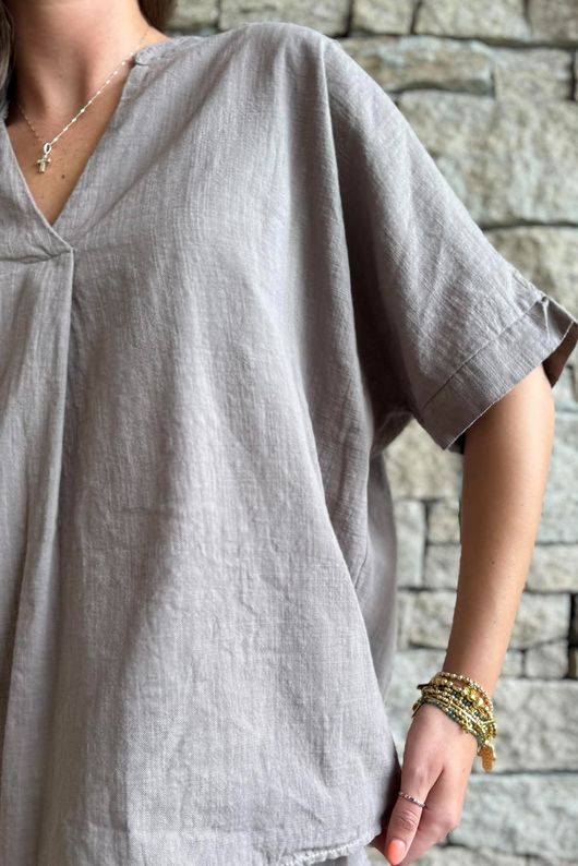 Frame Cotton Nero Pleat Blouse Earth