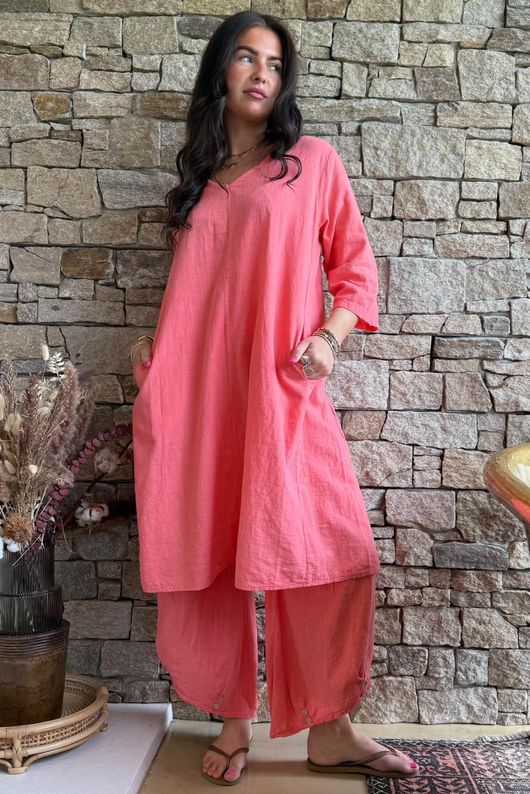 madewell denim a line dress A-line Halter Tea-length Dark Coral Bridesmaid Dress with Belt –  FancyVestido main image 1