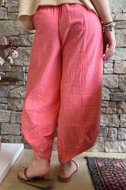 Frame Cotton Slant Pant Coral