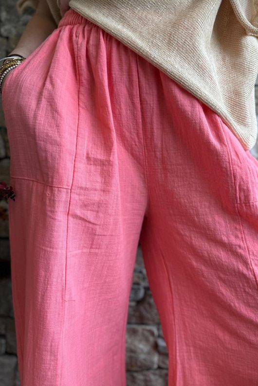 Frame Cotton Slant Pant Coral