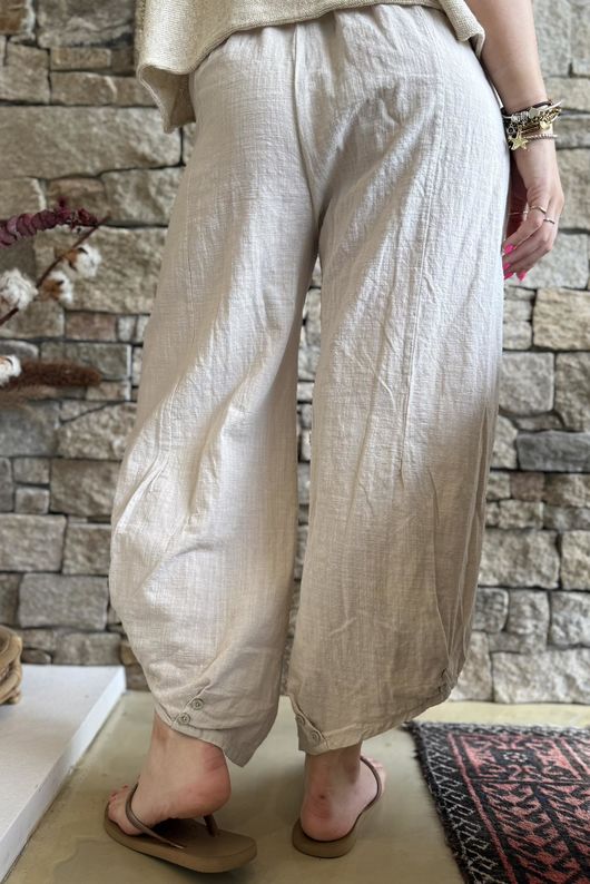Frame Cotton Slant Pant Stone