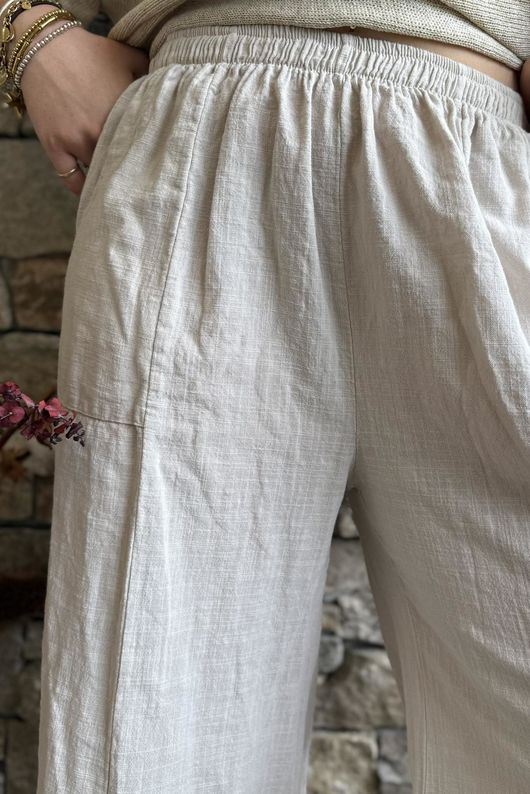 Frame Cotton Slant Pant Stone