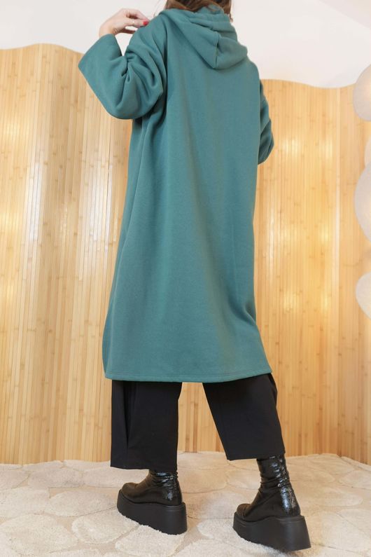 Frankie Longline Hoodie Jacket Teal /12=