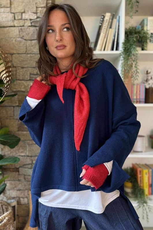 Frankie Waffle Box Knit French Navy /3=