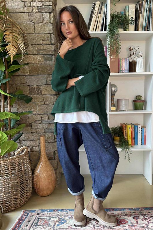 Frankie Waffle Box Knit Racing Green /25=