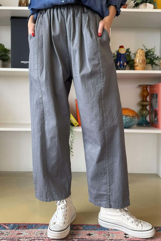 Gaberdine Barrel Pant Charcoal 