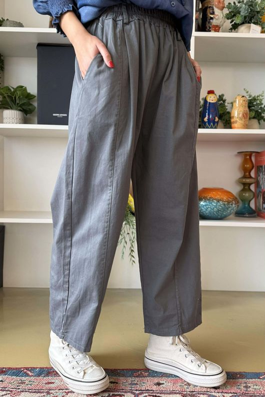 Gaberdine Barrel Pant Charcoal 