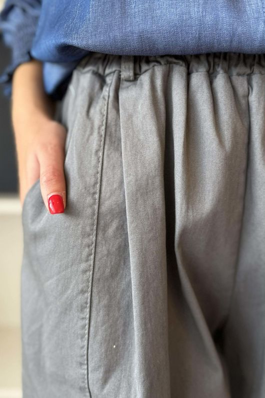 Gaberdine Barrel Pant Charcoal 