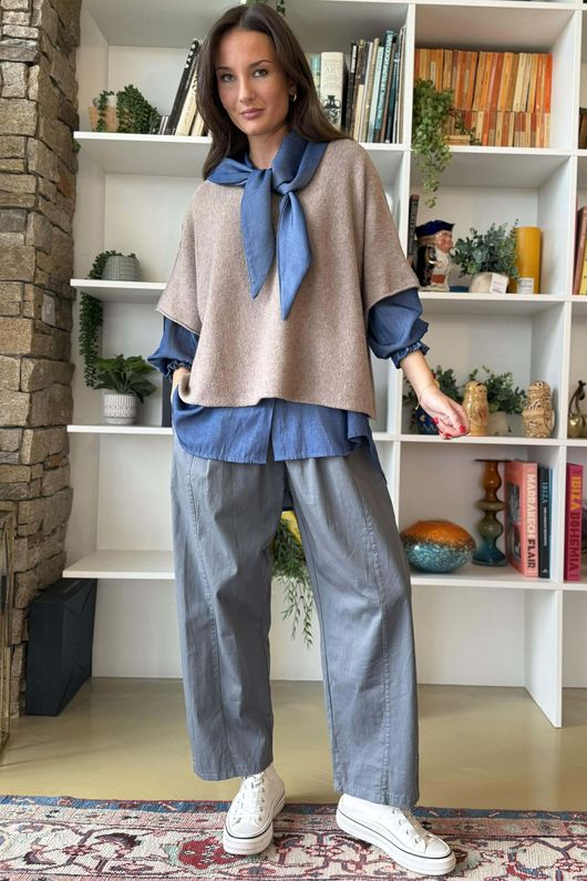 Gaberdine Barrel Pant Charcoal 