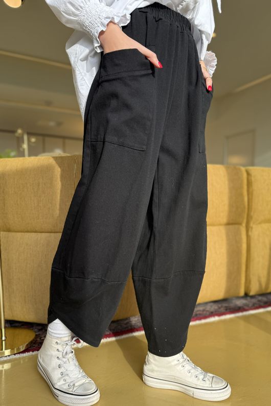 Gaberdine Shelby Barrel Pant Black