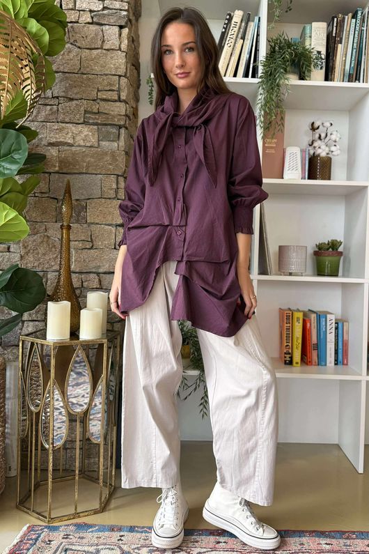 Gaberdine Shelby Barrel Pant Stone **