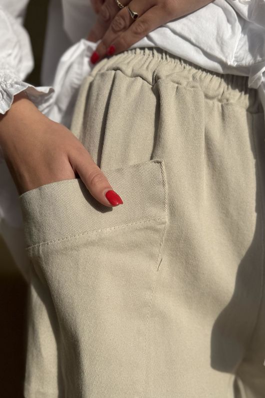 Gaberdine Shelby Barrel Pant Stone