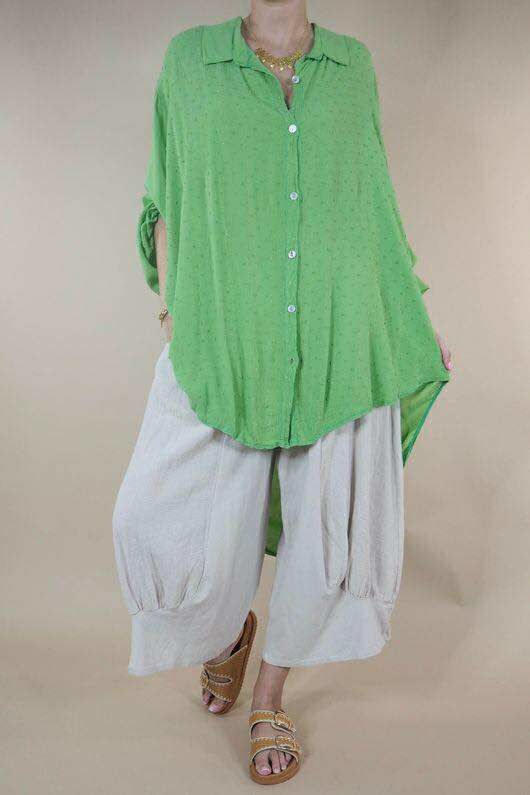 Golden Threads Dobby High Low Shirt Apple /19 =