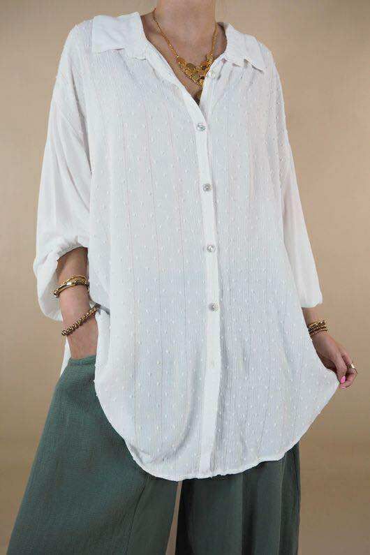Golden Threads Dobby High Low Shirt White /10 =