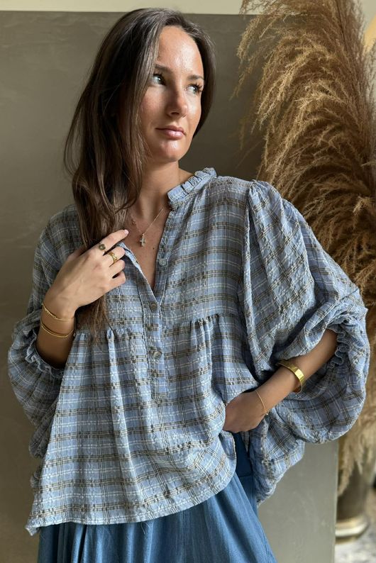 Greta Check Country Smock Denim 