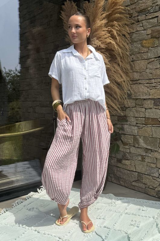 Hamptons Weekend Twist Pant Plum