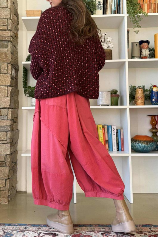 Heritage Funnel Neck Knit Jumper Burgundy