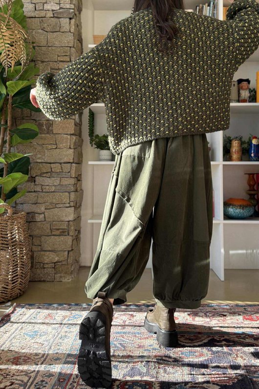 Heritage Funnel Neck Knit Jumper Khaki