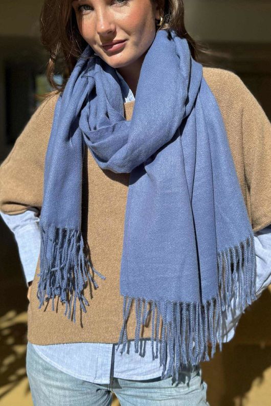 Highland Cotton Cashmere Scarf Denim /20 =