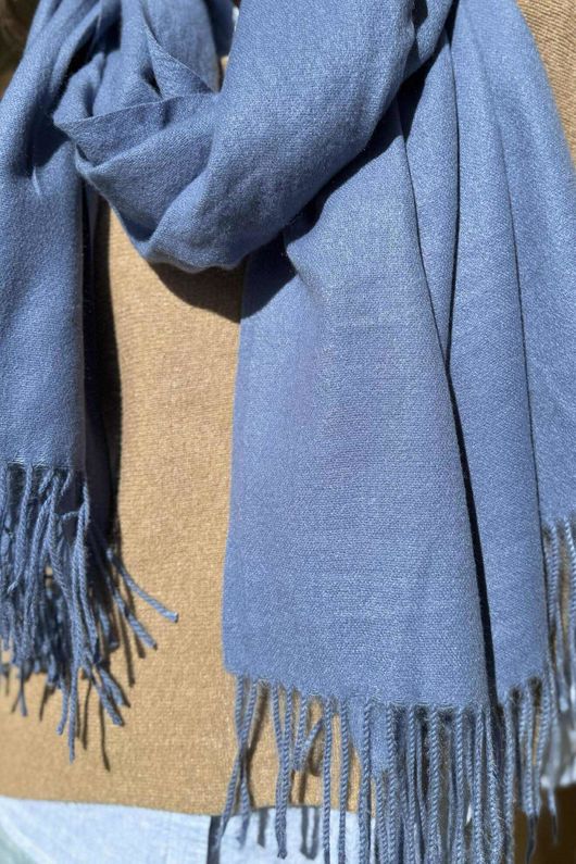 Highland Cotton Cashmere Scarf Denim /20 =