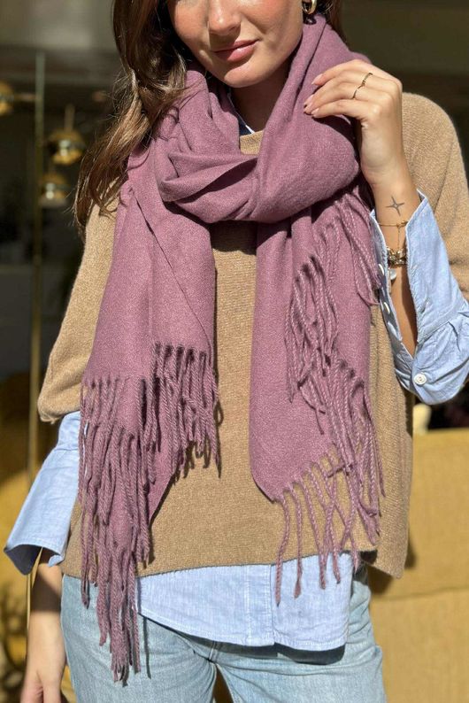 Highland Cotton Cashmere Scarf Dewberry /20=