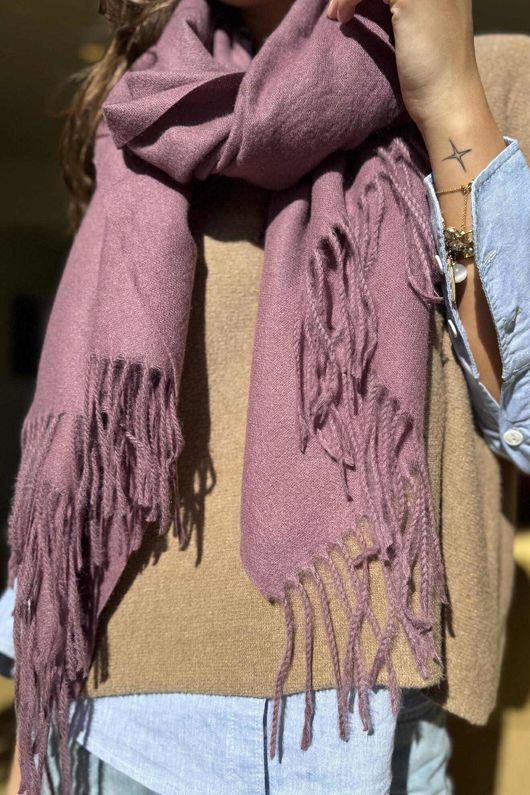 Highland Cotton Cashmere Scarf Dewberry