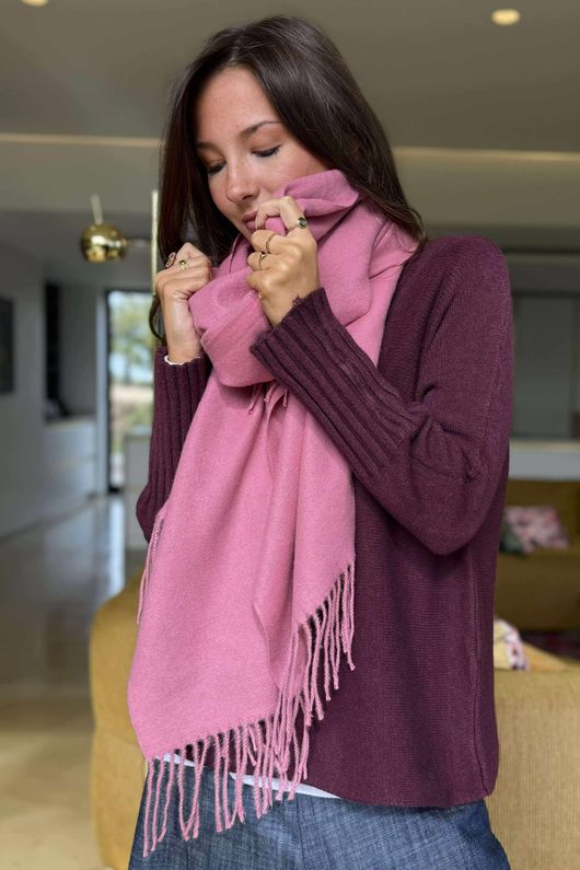Highland Cotton Cashmere Scarf Indian Pink 