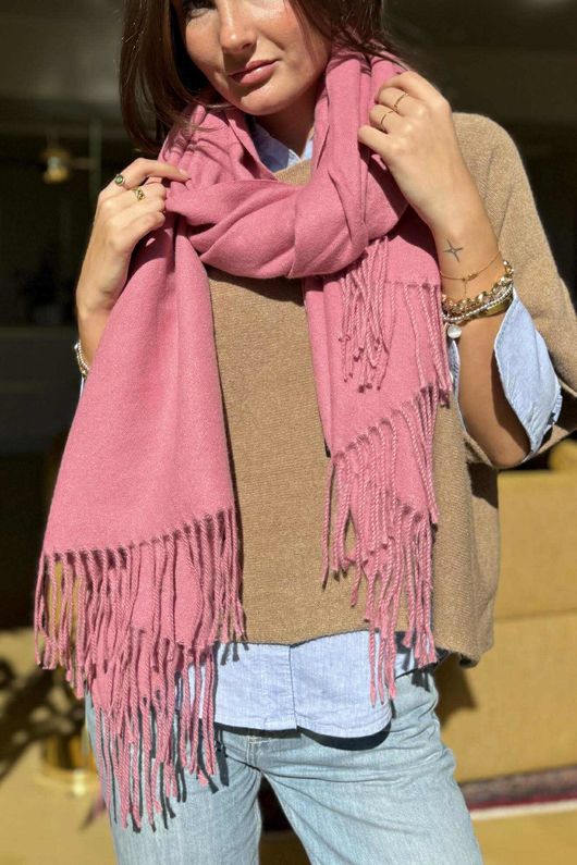 Highland Cotton Cashmere Scarf Indian Pink /10=