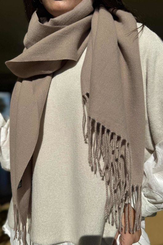 Highland Cotton Cashmere Scarf Oat 