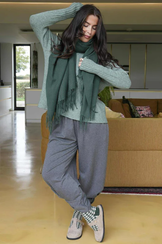 Highland Cotton Cashmere Scarf Racing Green 