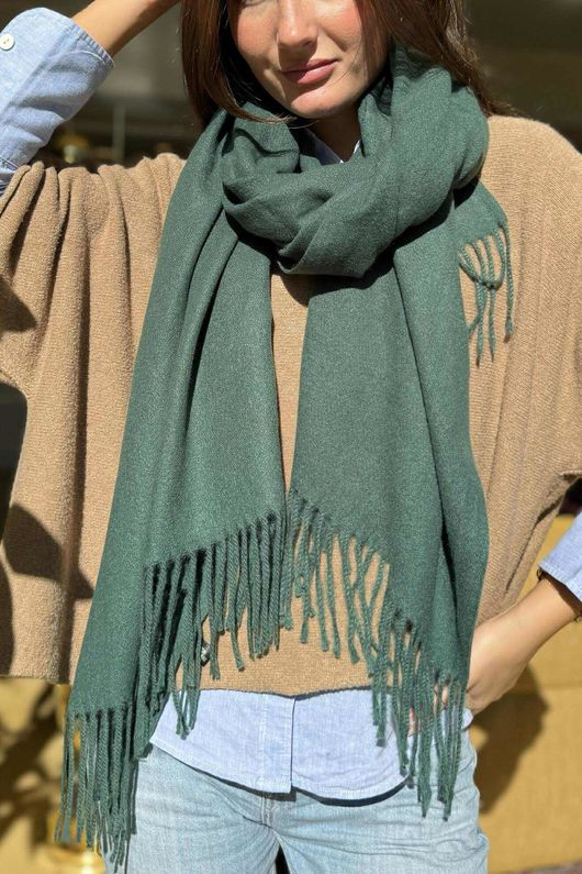 Highland Cotton Cashmere Scarf Racing Green