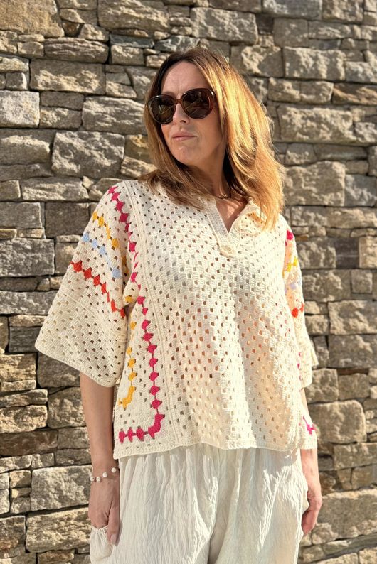 Honolulu Weekend Crochet Shirt Vanilla /20