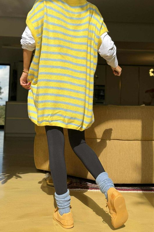 Hoxton Stripe Gilet Yellow Denim