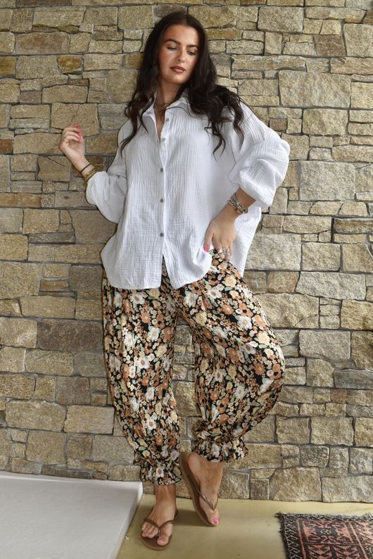 Hush Pillow Cotton Boyfriend Shirt White 