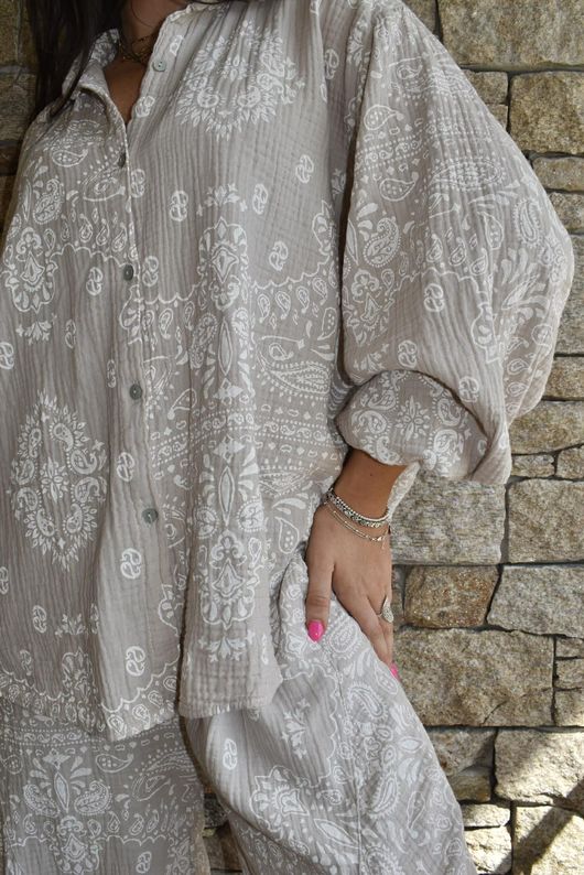 Hush Pillow Cotton Bandana B Boyfriend Shirt Calico