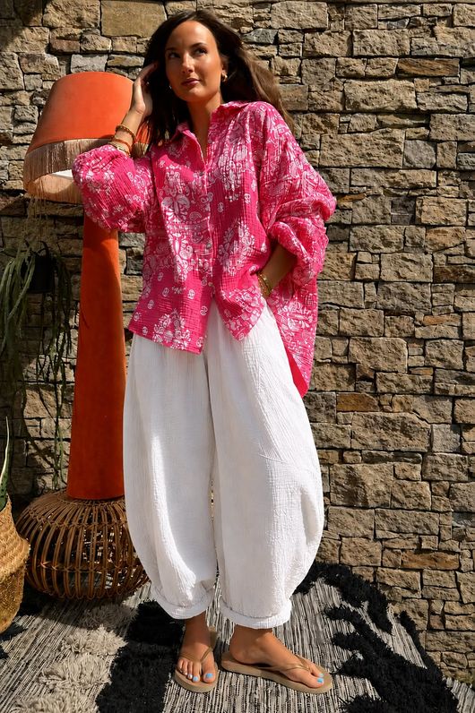 Hush Pillow Cotton Bandana B Boyfriend Shirt Miami Pink