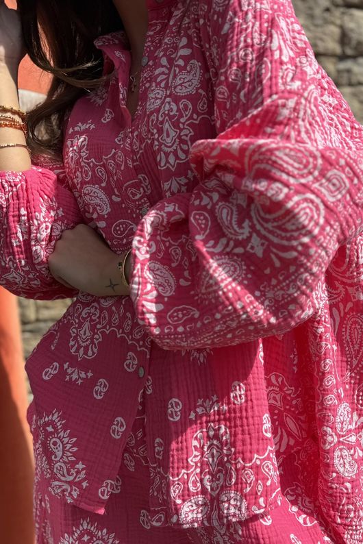 Hush Pillow Cotton Bandana B Boyfriend Shirt Miami Pink