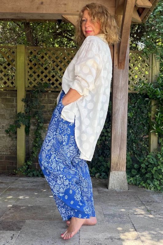 Hush Pillow Cotton Bandana B Classic Barrel Pant Malibu Blue