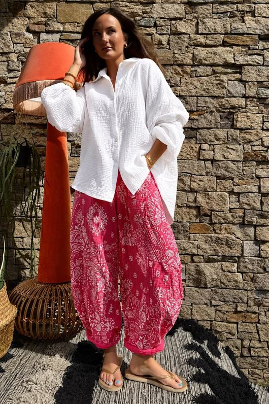 Hush Pillow Cotton Bandana B Classic Barrel Pant Miami Pink