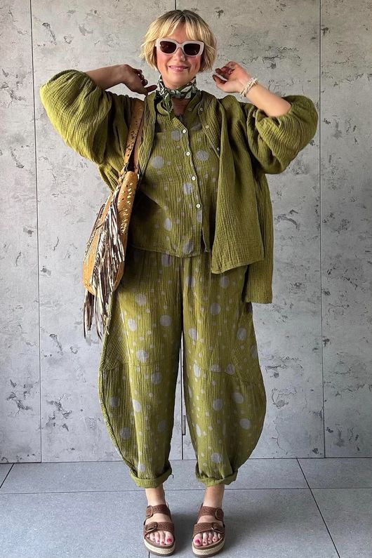 Hush Pillow Cotton Nero Balloon Sleeve Shirt Olive