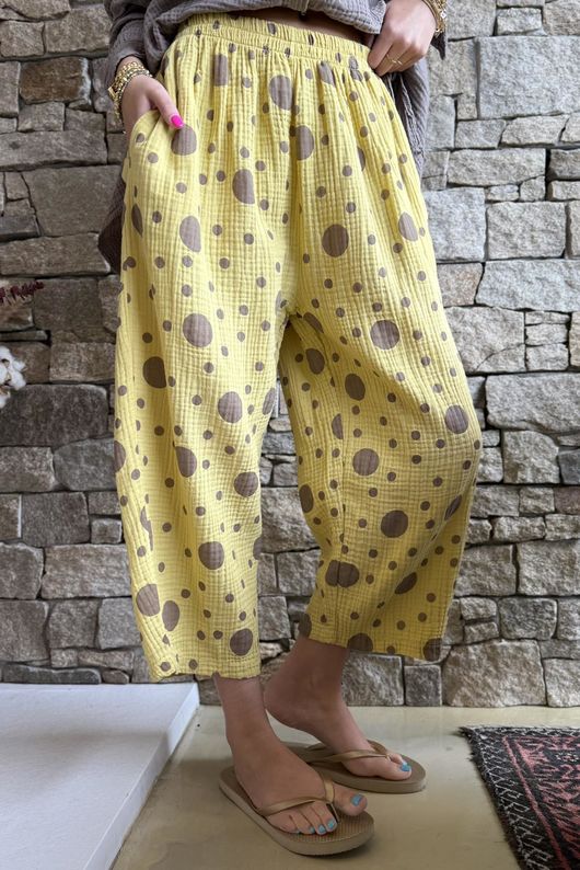 Hush Pillow Cotton Spot On Pant Soft Ochre