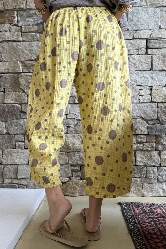 Hush Pillow Cotton Spot On Pant Soft Ochre