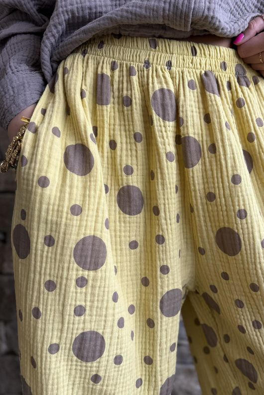 Hush Pillow Cotton Spot On Pant Soft Ochre