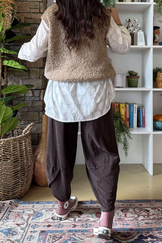 Hygge Boucle Knit Gilet Camel