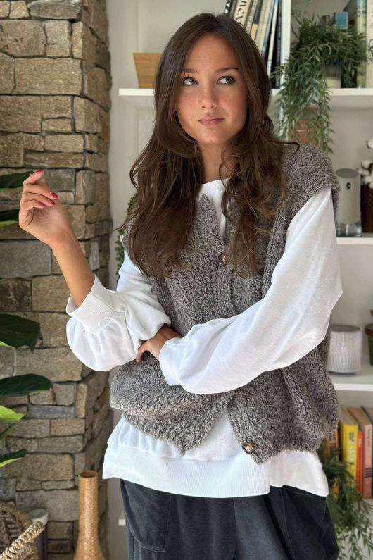 Hygge Boucle Knit Gilet Earth /9 